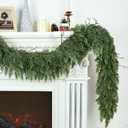 Realistic Christmas Garland for Mantle 9FT Real Touch Thick/Lush Artificial Cedar Garlands Christmas Decorations Indoor Christmas Garland for Stairs Railing Outdoor Table Xmas Holiday Decor Greenery