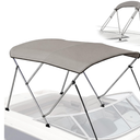 Bimini Top for Boats - 900D Waterproof & UV-Proof Polyester Sun Shade Boat Canopy with Zippered Storage Boot, 2 Rear Poles, 4 Adjustable Straps, Boat Bimini Top Gray (3 Bow 6'L x 46"H x 54"-60"W)