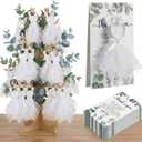 Conelist 150 Pcs/50 Sets Wedding Party Favors for Guests Bulk Bridal Shower Party Favors Engagement Bridesmaids Gifts Heart Shaped Candles in Mini Wedding Dresses Tealight Candle with Thank You Card