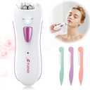 Epilator for Women, Smooth Glide Epilator Facial and Body Hair Remover with LED Light Rechargeable Hair Removal Device for Face, Bikini, Armpits, Arms, and Legs