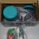 Bruvoalon 32Pcs Kids Play Kitchen Toys Set, Toddlers Pretend Cooking Playset Acccessories with Pots Pans, Utensils Cookware, Foods, Canned Veges, Learning Gift for Kids Girls Boys (Green)