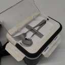 EAST OAK Cordless Electric Lunch Box for Adults, Heated Lunch Box Battery Powered with Automatic Heating, 5.5 Cups Portable Food Warmer with Removable Tray Divider