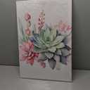LYUNSHUO Succulent Wall Art Botany Canvas Print Bathroom Decor Green Pink Flower Plant Picture Floral Artwork for Living Room Bedroom Office Home Decor Frame Ready to Hang(Flower-8,16.00"x24.00")