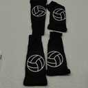 Hungdao 1 Set Volleyball Knee Pad and Arm Sleeve Volleyball Accessories Stuff Forearm Elbow Sleeve Wrist Guard with Protection Pad and Thumb Hole for Women Men Adult Teen Above 12 Years Old(Stylish)