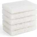 Non-Scratch Nylon scrubbing pad Replacement Scrubber, White 5 Pack 5.5 * 3.15 inch