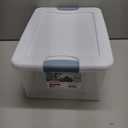 Sterilite+14948012+15+Quart+White%2fClear+Plastic+Storage+Box+With+Blue+Aquarium+Latches