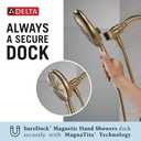 Delta Nicoli 14 Series Brushed Gold Bathtub Shower Faucet Set with Handheld Shower Head, Valve Trim Kit, Champagne Bronze 144749-CZ-HS (Valve Included)