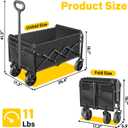 Wagons Carts Foldable, Collapsible Wagon with Wheels  Foldable Wagon for Groceries,Picnic,Beach,Camping, Small Hauls, Apartment Moving Storage, Portable Utility Folding Wagon Cart, 360lbs, Black