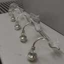 Brushed Nickel 5-Light Bathroom Vanity Light with Floral Clear Glass Shades, Brushed Nickel Wall Mount Lighting for Bathroom, Dressing Table