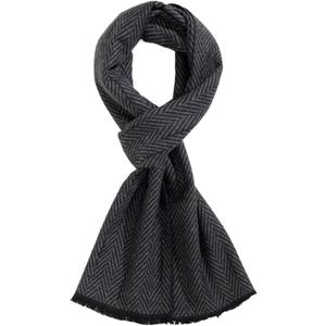 Men's Winter Warm Scarf Premium Cashmere Feel, Luxuriously Soft Long Plaid Pattern (Black/Pattern01)
