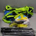 Portable Outdoor Volleyball Net Set for Backyard Beach with Adjustable Poles, Soft PU Volleyball & Pump, Carry Bag and Durable Anti-Sagging Net (32ft, Blue and Green)