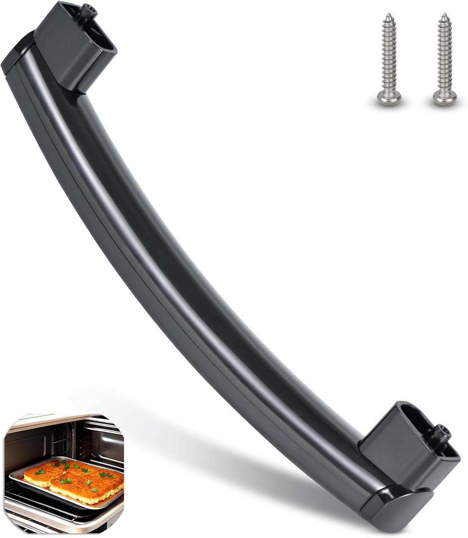 Upgrade WB15X10276 WB15X10278 WB06X10943 Microwave Oven Door Handle, Only Compatible with General Electric GE Microwave Oven, Replacement Part for AP5790517, Contains 2 Screws (Black)
