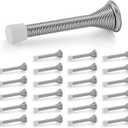 Ravinte Door Stoppers, 24 Pack Satin Nickel Spring Door Stops with Rubber Bumper, Door Stoppers for Bottom of Door