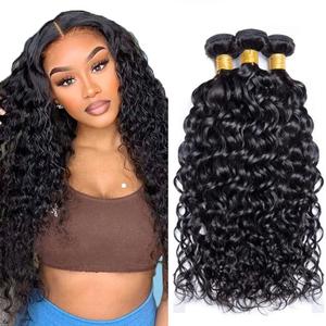 Water Wave Bundles Human Hair Wet and Wavy 3 Bundles 16 18 20 inch 150g 10A Water Wave Human Hair Bundle #1B Color Natural Black