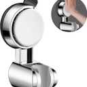 Resdenio Shower Head Holder - Strong Suction Cup No Drilling Showerhead Bracket Waterproof Handheld Shower Holder, Adjustable Wand Holder for RV, Kids, Bathroom (Silver)