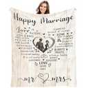 Kazdan Wedding Gifts for Couples 2025 Blanket, Bridal Shower Gifts, Engagement Gifts for Couples, Newlyweds, Bridal Shower Gifts for Bride to Be, Anniversary Mr and Mr Throw Blanket 50"x60"