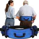 Rhino Valley Gait Belt for Senior with 7 Handles, 59" Anti-Slip Gate Belts Medical for Elderly, Transfer Belt with Quick Release Buckle, Elderly, Physical, Handicap, Bariatric Therapy, Blue & Black