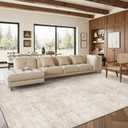 Art&Tuft Washable Rugs 8x10, Anti-Slip Backing Abstract 8x10 Area Rugs for Living Room, Foldable Stain Resistant Machine Washable Area Rug (8'x10', Beige)