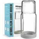 Wikapy Bedside Water Carafe for Bedroom, 18 OZ Clear Mouthwash Dispenser for Bathroom