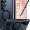 TORRAS Strong Magnetic & Seamless Stand for Samsung Galaxy S26 Ultra Case, Fit for MagSafe, Mil-Grade Drop Protection, Kickstand for Samsung Galaxy S26 Ultra Case, Translucent Back/Black Edge