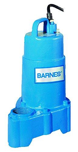 Barnes 119331 Model EP72X Submersible Sump Pump - High-Efficiency for Residential Use, Cast Iron Vortex Impeller, 3/4 HP, 90 GPM, 20' Waterproof Cord, 9"x9" (HP: 3/4 HP)