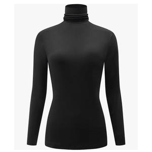 Kindcall Casual Turtleneck Tops Lightweight Long Sleeve Soft Thermal Shirts for Women