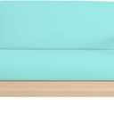 Full Size Armless Futon Covers - 100% Egyptian Cotton 600 Thread-Count Futon Slipcovers - Zippered Couch Cover Sofa Bed Protector, Sleeper Sofa Cover, Machine Washable, Turquoise Blue