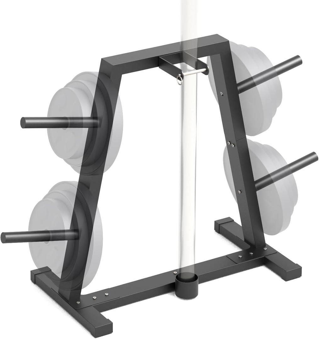 Olympic Weight Plate Rack for Bumper Plate Storage, Olympic Weight Plate Tree - Heavy Duty Bumper Plate Rack for Home Gym, Holds 300 lbs