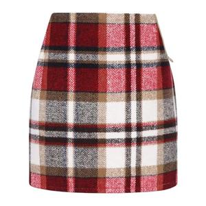 WIFFGO Womens Plaid Skirt 2025 Fall Dress Winter High Waisted Mini Wool Bodycon Pencil A line Dresses Outifts M