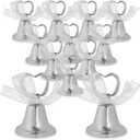 Super Z Outlet Silver Bell Place Card Holders for Table Numbers, Restaurant Menu, Weddings, Party Decoration (12 Pack)