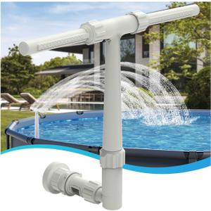 8-Spray Pool Fountain with 4-Layer Dual Streams  Adjustable Waterfall for Above/In-Ground Pools  Cools Water 1530F, Rainbow Effect  Fits 1/1 Jets, Pool Accessories
