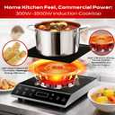 Commercial Induction Cooktop, 3500W 220V Electric Countertop Burner with Large heating area, 5 Quick-Temp Modes, Timer & LED Display, Portable Induction Hot Plate for Restaurant Kitchen Hotel Catering
