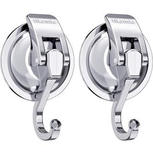 Heavy Duty Vacuum Suction Cup Hooks (2Pack) Specialized for Kitchen&Bathroom&Restroom Organization, by iRomic