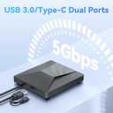 USB 3.0 and Type-C External Bluray Drive, External Bluray Burner and External Blueray/DVD Drive for PC, Blu Ray Disc Reader Compatible with Windows XP/7/8/10, Laptop, Desktop, MacOS for MacBook