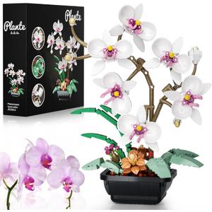 itshWOee Orchid Flowers Bouquet Building Set, Botanical Collection Artificial Plant for Home Dcor, Ideal Gifts for Christmas, Anniversary, Birthday, Mother's Day.