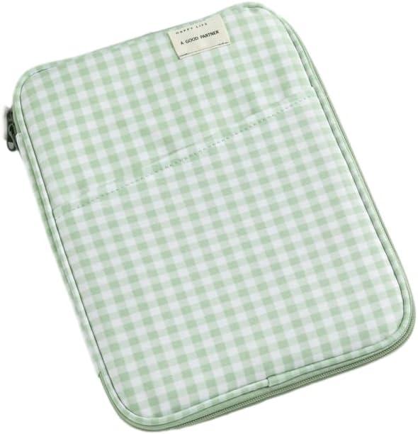 11-13Inch Cute Puffy Laptop Sleeve Fairycore Carrying Laptop Bag Cover Kawaii Tablet Liner Pouch Cottagecore Office Accessories (11inch,Green)