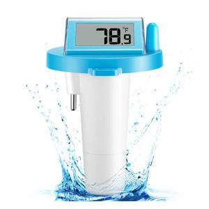 Solar Pool Thermometer Floating Easy Read - IPX8 Waterproof Digital Pool Water Temperature Thermometer for Swimming Pools, Hot Tubs, Ponds, Ice Baths