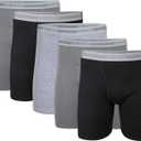 Gildan Men's Underwear Boxer Briefs, Multipack (Small, Black/Charcoal/Sport Grey (5-pack, Classic Length))