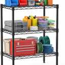 DUMOS 3-Tier Metal Storage Shelves, Shelving Unit, Storage Rack, 23.1" W