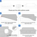 MAXIJIN 4 Piece Couch Covers for 3 Cushion Couch Super Stretch Non Slip Couch Cover for Dogs Pet Friendly Elastic Jacquard Furniture Protector Sofa Slipcovers (Sofa, Dark Gray)