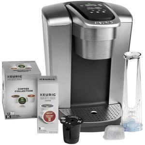 Keurig Fil K-Elite C Single Serve Coffee Maker (Brushed Silver) with 15, Water Filter, and My K-Cup, 2