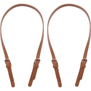Semetall PU Leather Replacement 2 Pcs 67cm to 76cm Brown Replacement Purse Strap Leather Handles for Bags