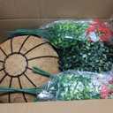2 Pack Artfiticial Hanging Flowers Baskets for Outdoors, UV Resistant Faux Hanging Plants, 24 Pcs Fake Silk Flowers for Patio Garden Front Porch Balcony Decor (Mix 4 Colors)