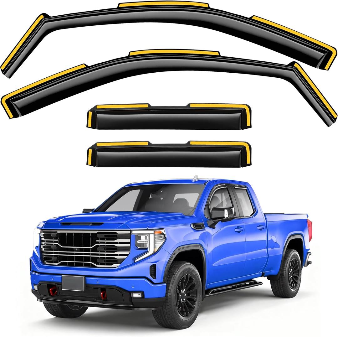 Window Rain Guards for 2019-2026 Chevy Silverado/GMC Sierra 1500 Double Cab