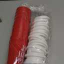 Sliner 10 Pcs Christmas Reusable Coffee Cups with Lids Bulk 12 oz Christmas Plastic Cup Gifts Xmas Drinks Tumblers with Snowflake for Coworkers Family Winter Party Favors (Red)