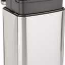 Rectangular Small Trash Can with Soft-Close Step Pedal, Removable Inner Bucket, Hands-Free, Space-Saving, Smudge Resistant, 20l / 5.3 gallon, Nickel
