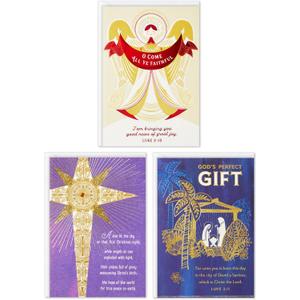 DaySpring Religious Christmas Card Assortment (3 Cards with Envelopes: Nativity, Angel, Star)