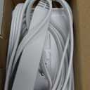 CABOCASA 8FT Ultra Flat Plug Extension Cord Power Strip with 3 Outlets, Patented Detachable Ultra-Thin Outlet Cover Concealer & Ultra-Flat Plug, Max. 13A 125V 1625W ETL Listed, White Color