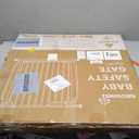 Mom's Choice-GROWNSY Baby Gate for Stairs, 29.5"-48.4" Pressure Mounted Baby Gate for Top of Stair&Doorway with V-Shaped Rods, Anti-Trip Pedal, Extra Wide Stairs Dog Gate Easy Install w/Red Reminder