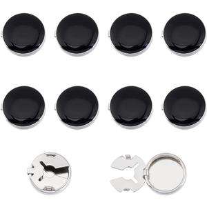 NBEADS 10 Pcs Brass Button Covers, Round Cuffs Links Button Cover for Tuxedo, Shirt, Business or Formal Attend Accessories, Platinum, 1.3x0.7x0.2inch